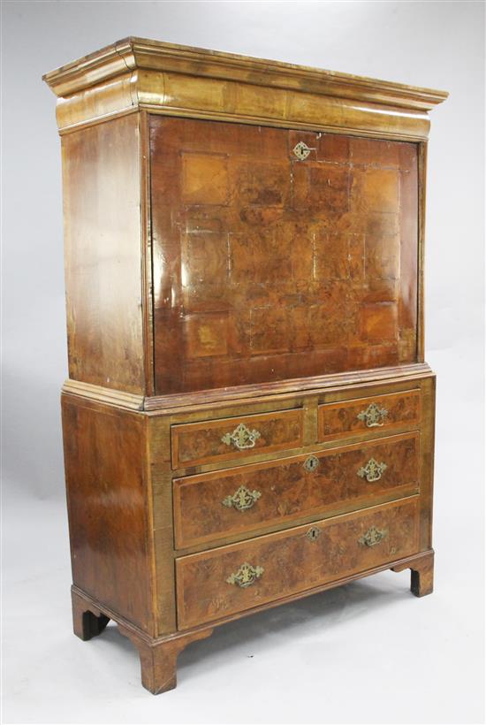 An 18th century walnut escritoire, W.3ft 8.5in.